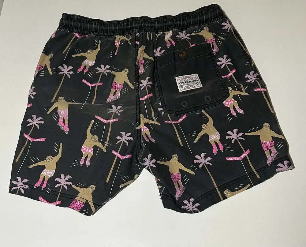 Party Pants Men's Sloth‎ Print Swim Trunks